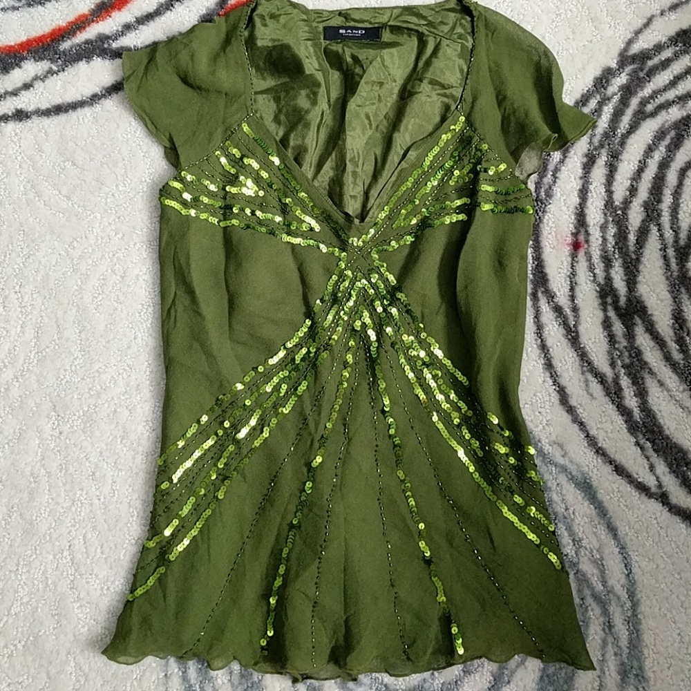 Sand silk top